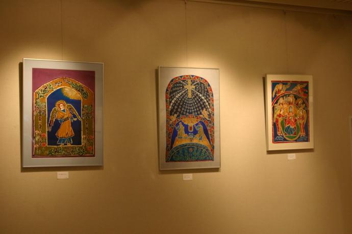 ビザンチン・モザイクの輝き「知念玲子型絵染作品展」 ビザンチン・モザイクの輝き「知念玲子型絵染作品展」