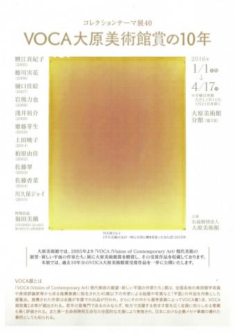 コレクションテーマ展40 VOCA大原美術館賞の10年 コレクションテーマ展40 VOCA大原美術館賞の10年