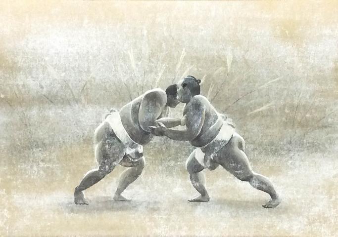 “角力国家ノ元気ヲ養フ”日本画と力士像 木村浩之展