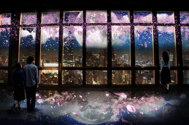 【デジタルアート】「TOKYO TOWER CITY LIGHT FANTASIA ～夜桜バージョン～」