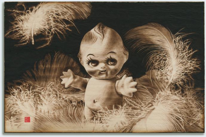長登数久 初個展「木材を焼いて描いた絵画展」 長登数久 初個展「木材を焼いて描いた絵画展」