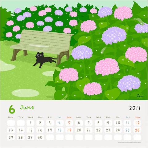 旅猫カレンダー6月 Shareart